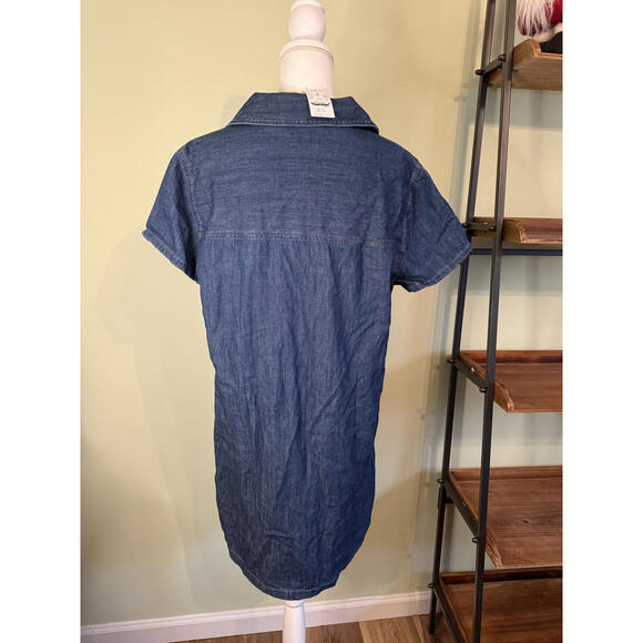 NWT! J.Crew Lace-up Denim Mini Dress Size 14 - Picture 4 of 7